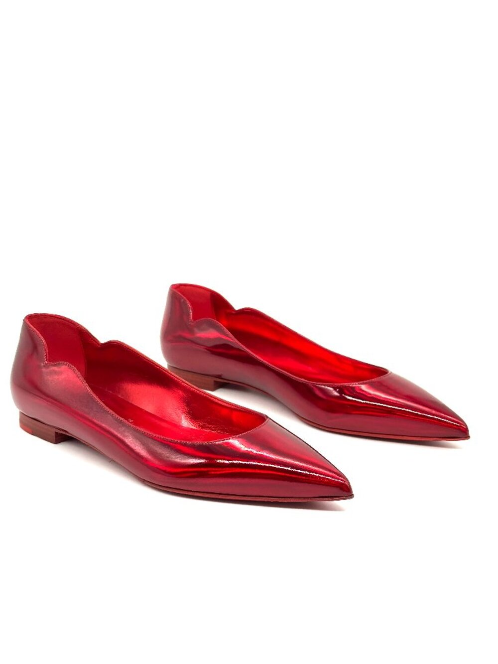 Christian Louboutin HOT CHICKITA Scallop Patent Ballerina Flat Shoes Loubi - Picture 14 of 16